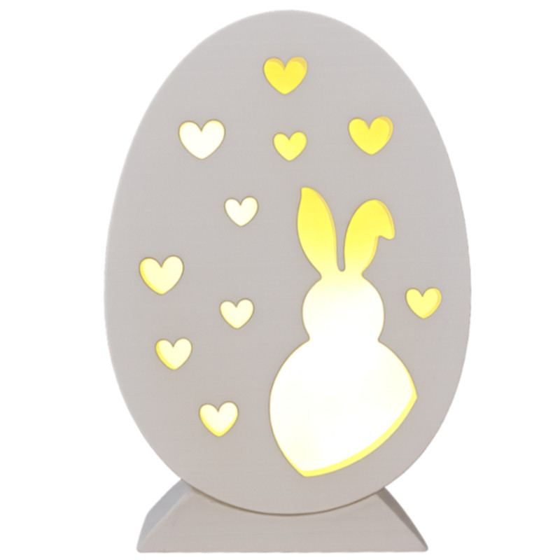 Oster Ei mit Beleuchtung Hase mit Herzen Osterdeko kaufen